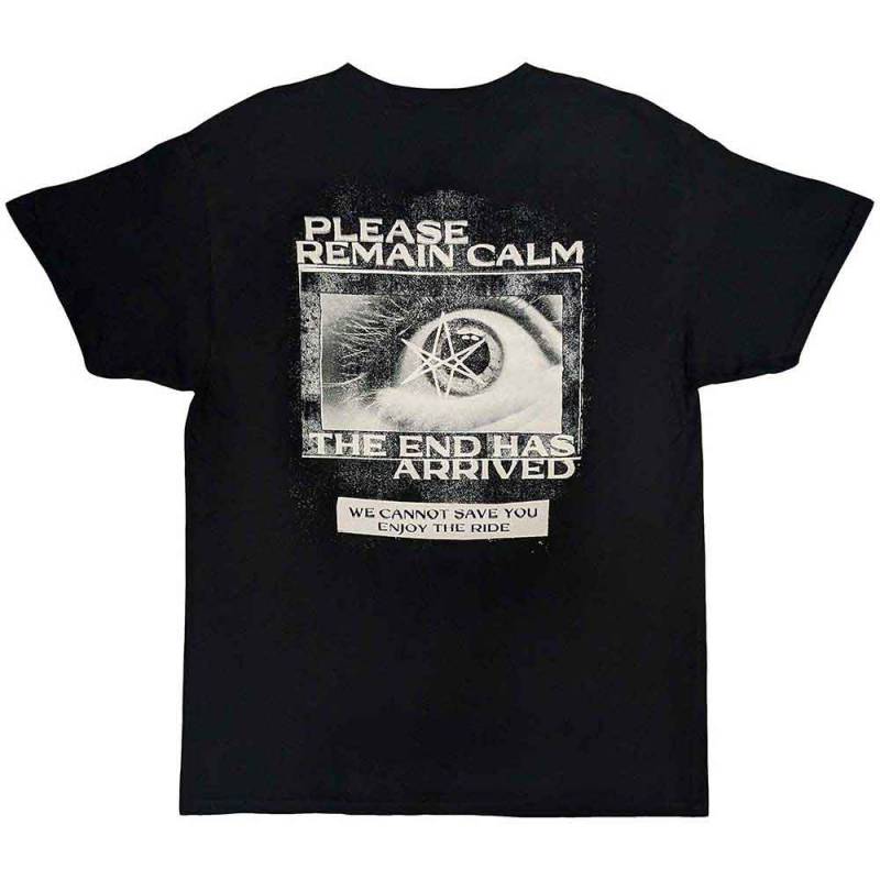 【予約商品】BRING ME THE HORIZON バンドTシャツ ユニセックス: Remain Calm (Black) (Back Print) - BLACK