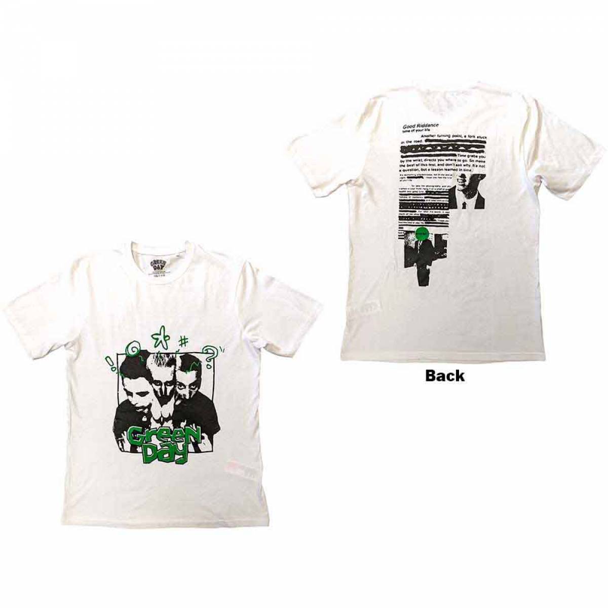 【予約商品】GREEN DAY バンドTシャツ ユニセックス: Good Riddance (Back Print) - WHITE