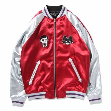 【予約商品】PUNK DRUNKERS (パンクドランカーズ)【［PDSxNONSENSE JP］妖怪スカジャン / RED - BLACK/RED