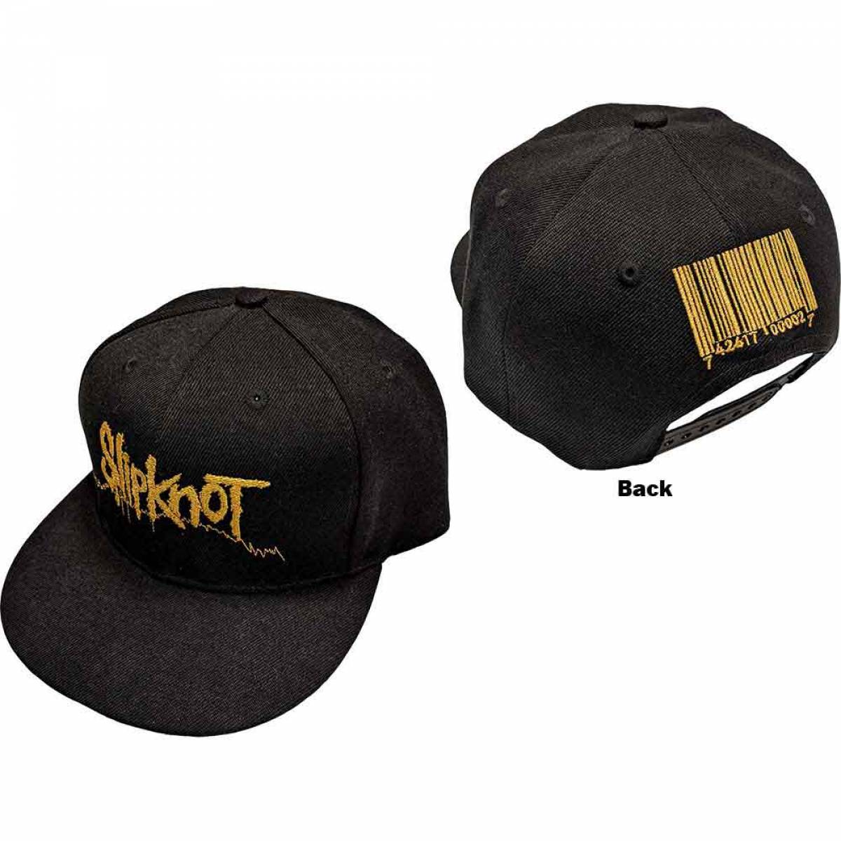 【予約商品】SLIPKNOT Unisex Snapback Cap: Barcode (Black) (Back Print) - BLACK