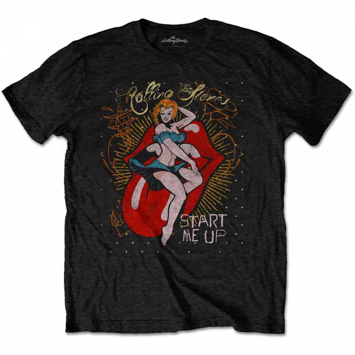 【予約商品】THE ROLLING STONES バンドTシャツ ユニセックス: Start me up (Black) - BLACK