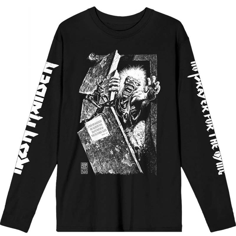 【予約商品】IRON MAIDEN Unisex Long Sleeve バンドTシャツ: No Prayer Grave Isolated (Black) (Sleeve Print)