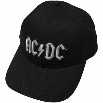 【予約商品】AC/DC Unisex Baseball Cap: Silver Logo (Black) - BLACK