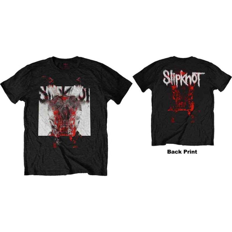 【予約商品】SLIPKNOT バンドTシャツ ユニセックス: Devil Single - Logo Blur (Black) (Back Print) - BLACK