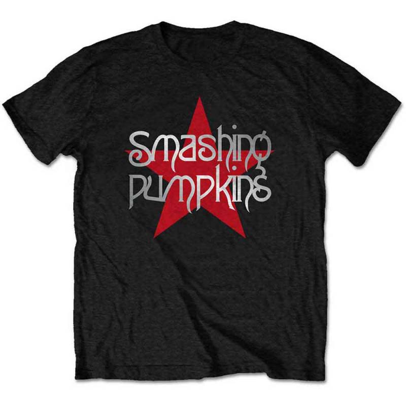 【予約商品】THE SMASHING PUMPKINS バンドTシャツ ユニセックス: Star Logo (Black) - BLACK
