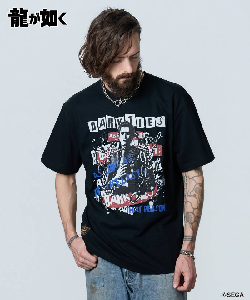 【予約商品】龍が如く×glamb(グラム) Yoshitaka Mine T-Shirt - Black