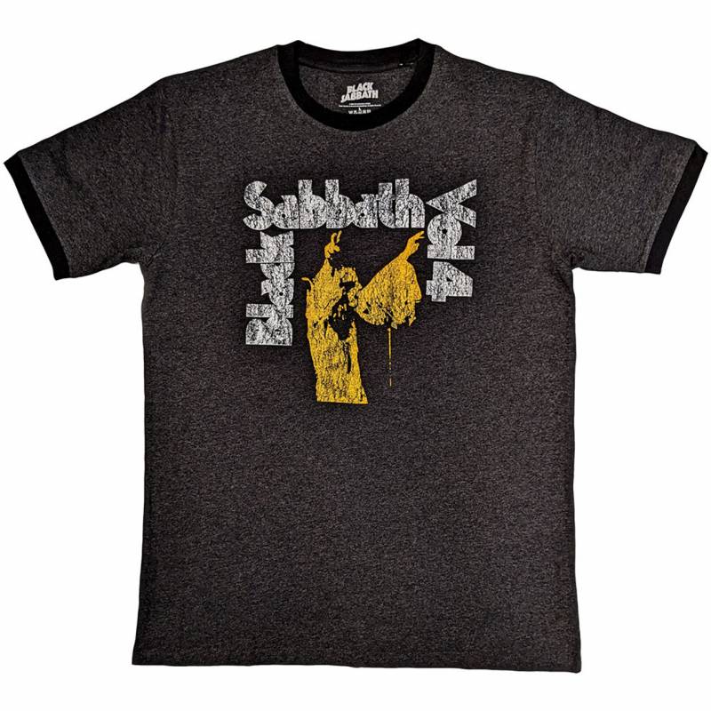 【予約商品】BLACK SABBATH Unisex Ringer バンドTシャツ: Vol 4 (Charcoal Grey)