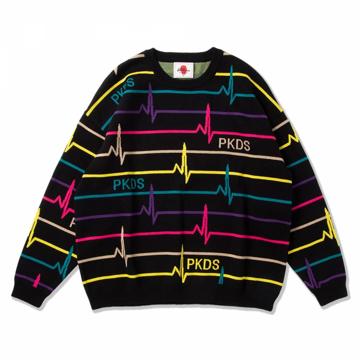 【予約商品】PUNK DRUNKERS (パンクドランカーズ) 心電図ニット - COLORFUL