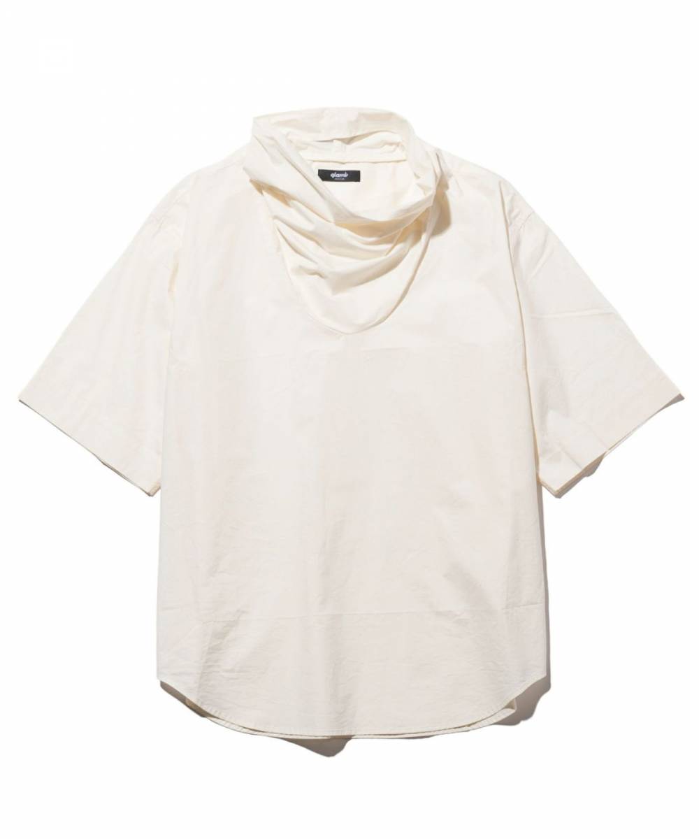【予約商品】glamb (グラム)GB0223/SH05 : Pullover Drape SH / プルオーバードレープシャツ - White