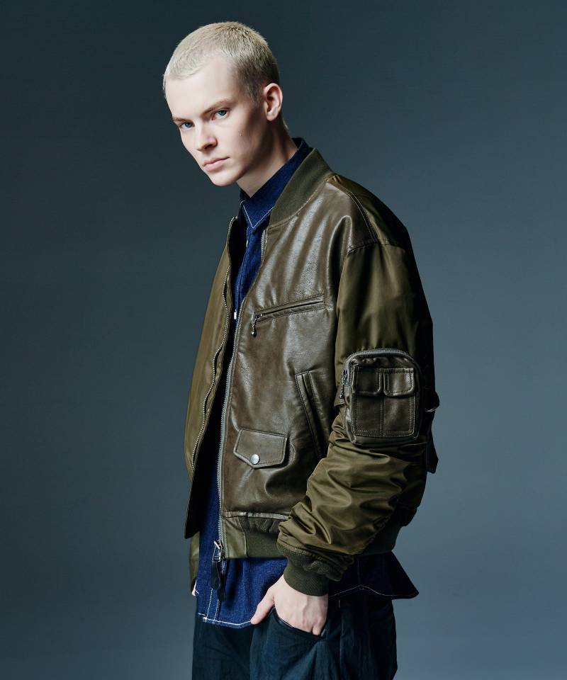 【予約商品】glamb(グラム) Combination MA-1 / コンビネーションMA-1 - Khaki