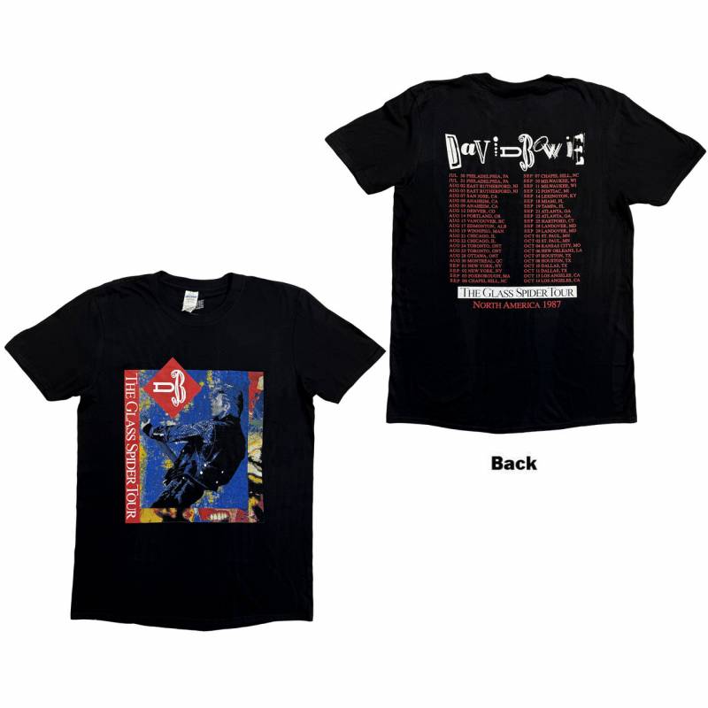 【予約商品】DAVID BOWIE バンドTシャツ ユニセックス: Glass Spider Tour (Black) (Back Print)