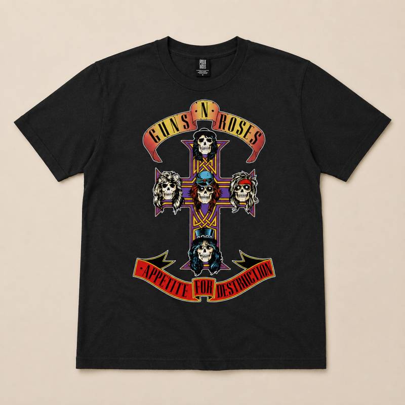 【予約商品】GUNS N' ROSES バンドTシャツ ユニセックス: Appetite for Destruction (Black)