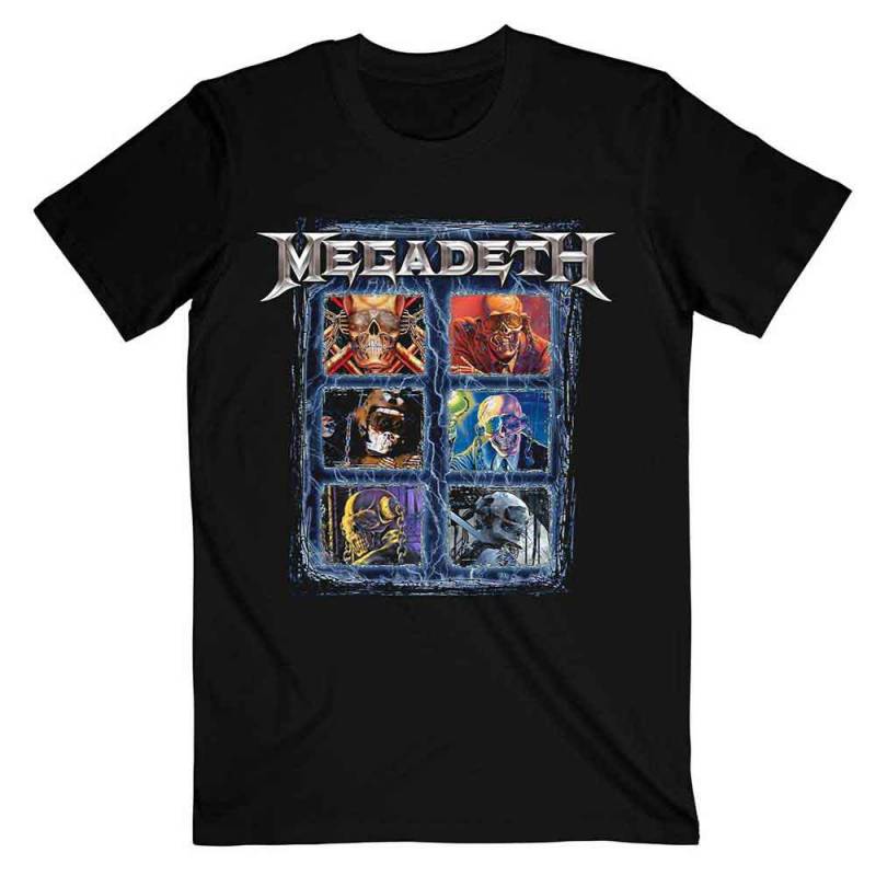 【予約商品】MEGADETH バンドTシャツ ユニセックス: Vic Head Grid (Black)