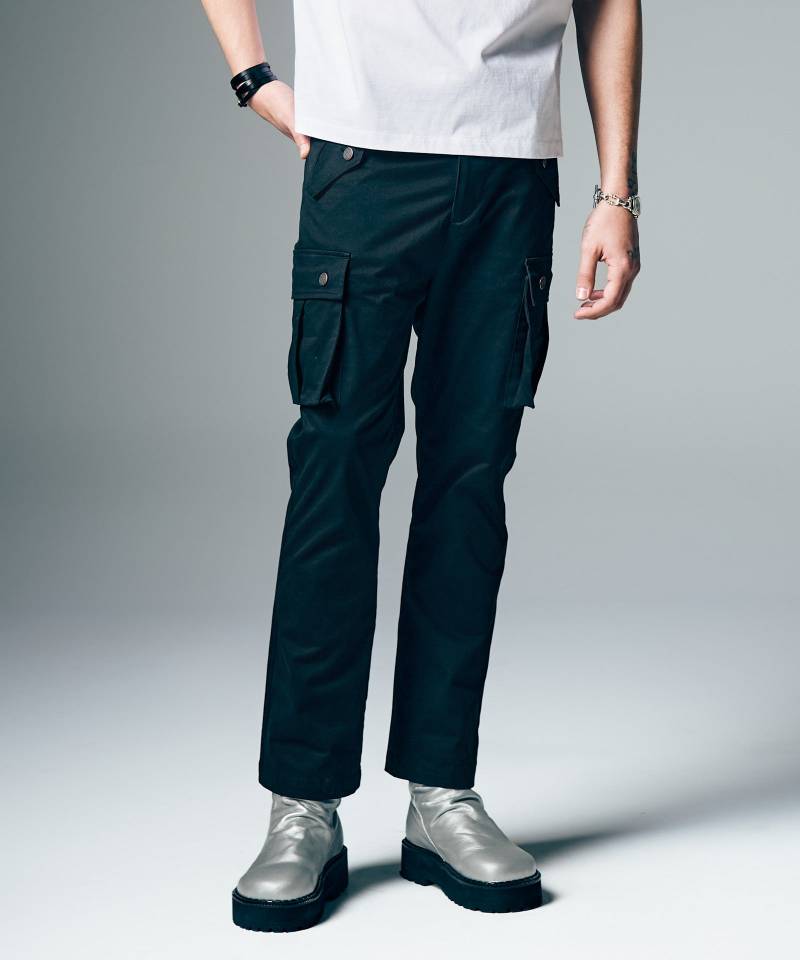 【予約商品】glamb(グラム) Sarrouel Flare Cargo Pants / サルエルフレアカーゴパンツ - Black