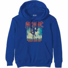 【予約商品】AC/DC Unisex Pullover Hoodie: Blow Up Your Video (Blue) - BLUE