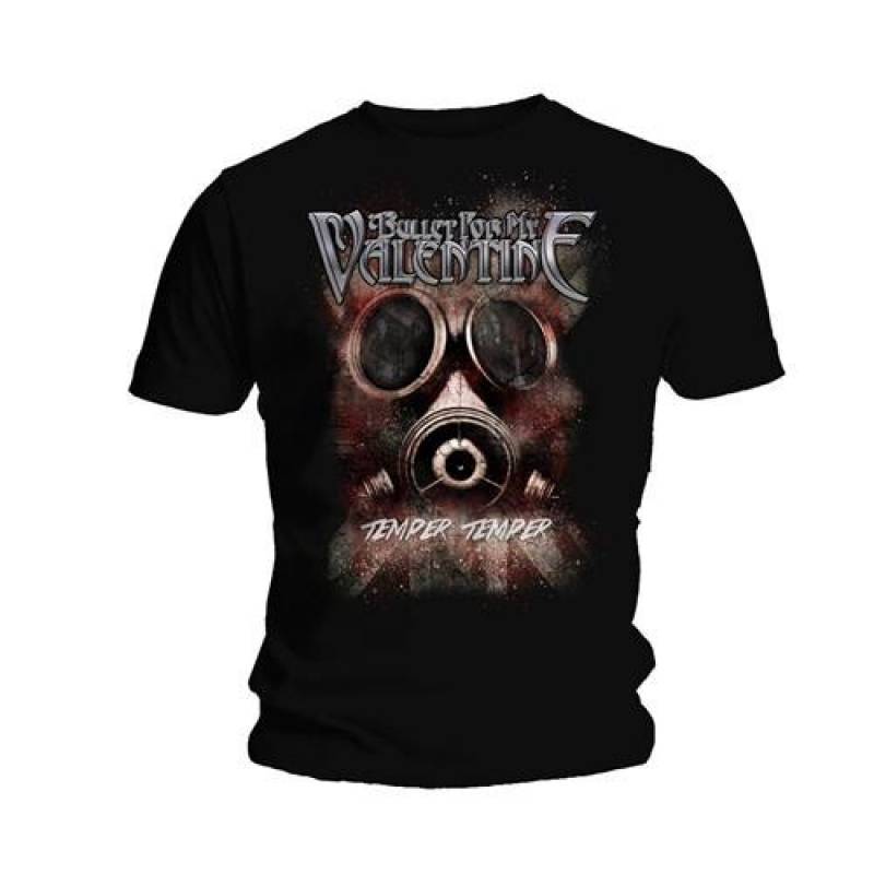 【予約商品】BULLET FOR MY VALENTINE バンドTシャツ ユニセックス: Temper Temper Gas Mask (Black)