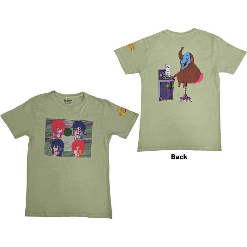 【予約商品】THE BEATLES バンドTシャツ ユニセックス: Yellow Submarine Magic Piano (Green) (Back Print)