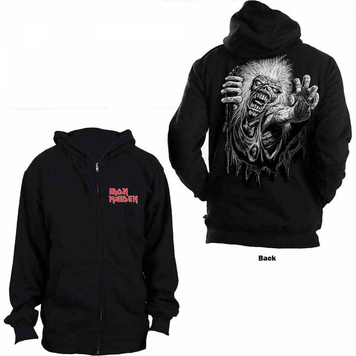 【予約商品】IRON MAIDEN Unisex Zipped Hoodie: No Prayer (Back Print) - BLACK