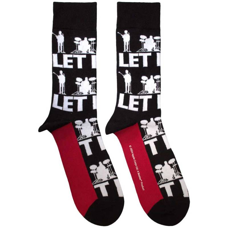 【予約商品】THE BEATLES Unisex Ankle Socks: Let It Be Silhouettes Repeat (Black)