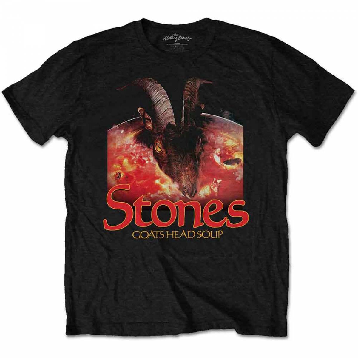 【予約商品】THE ROLLING STONES バンドTシャツ ユニセックス: Goats Head Soup with Logo (Black) - BLACK