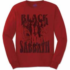 【予約商品】BLACK SABBATH Unisex Long Sleeve バンドTシャツ: Band and Logo (Red)