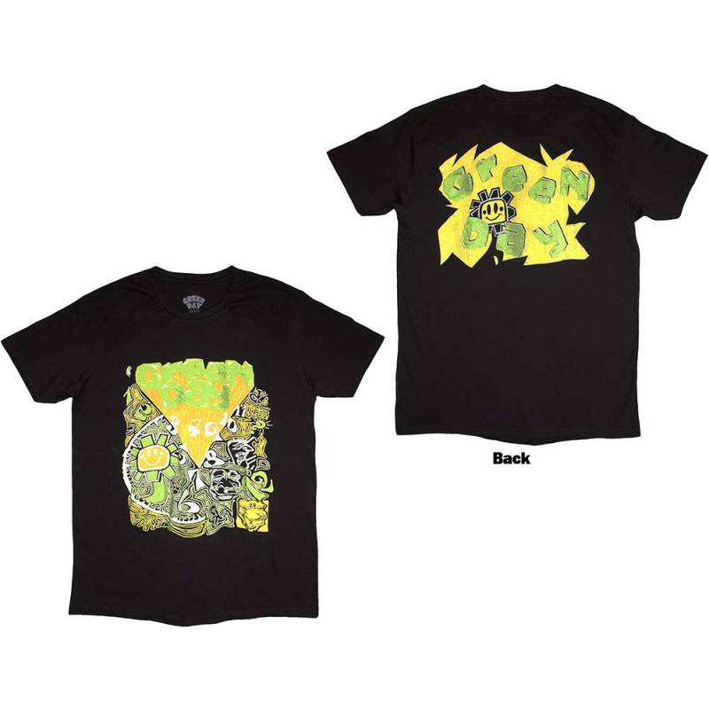 【予約商品】GREEN DAY バンドTシャツ ユニセックス: Psychedelic Kerplunk (Black) (Back Print) - BLACK