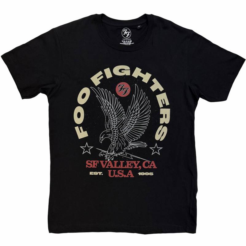 【予約商品】FOO FIGHTERS バンドTシャツ ユニセックス: Eagle USA (Black)