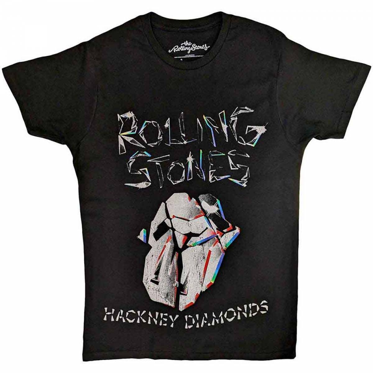 【予約商品】THE ROLLING STONES バンドTシャツ ユニセックス: Hackney Diamonds Faded Logo (Black) - BLACK