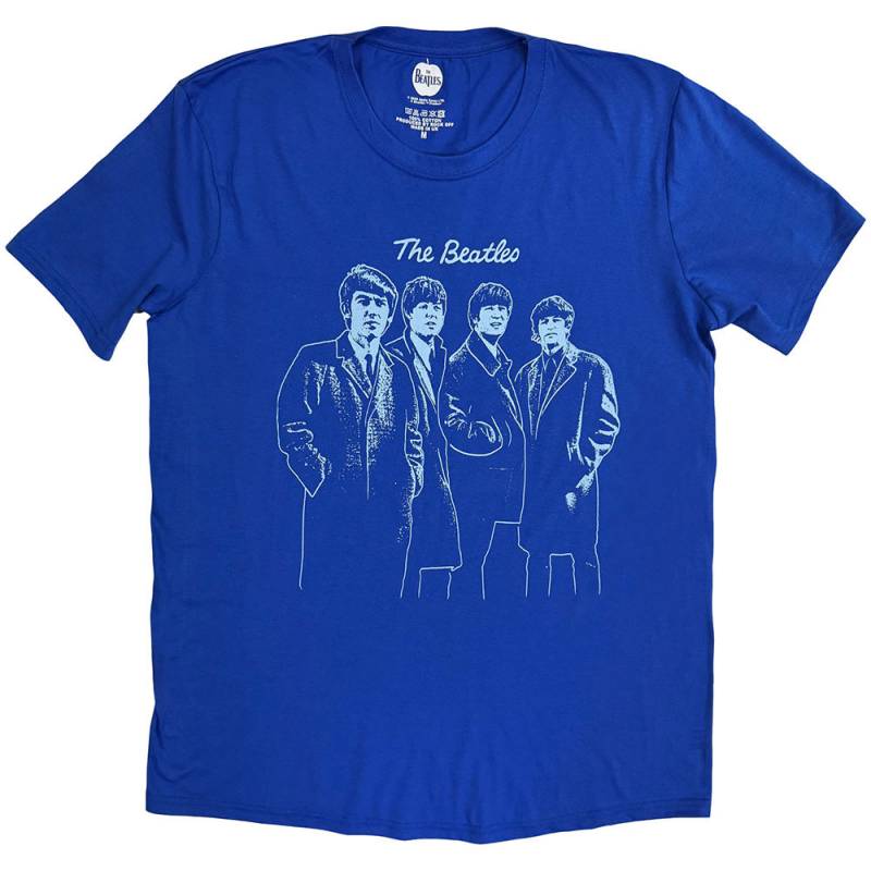 【予約商品】THE BEATLES バンドTシャツ ユニセックス: Band Outline (Blue)