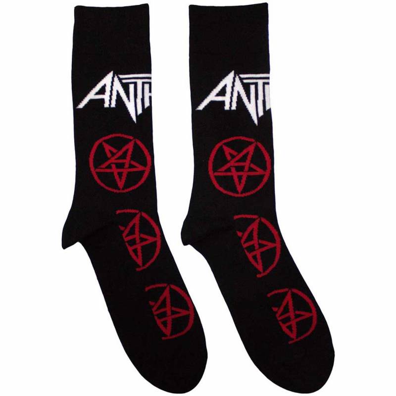 【予約商品】ANTHRAX Unisex Ankle Socks: Pentathrax Pattern (Black) (UK Size 7 - 11)