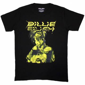 【予約商品】BILLIE EILISH バンドTシャツ ユニセックス: Illustration (Black) - BLACK