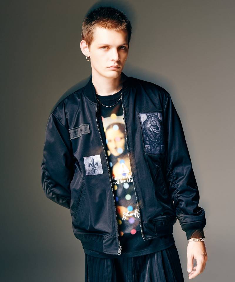 【予約商品】glamb(グラム) Blow Reversible Bomber Jacket / ブロウリバーシブルボンバージャケット - Black