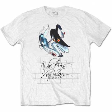【予約商品】PINK FLOYD バンドTシャツ ユニセックス: The Wall Teacher (White) - WHITE