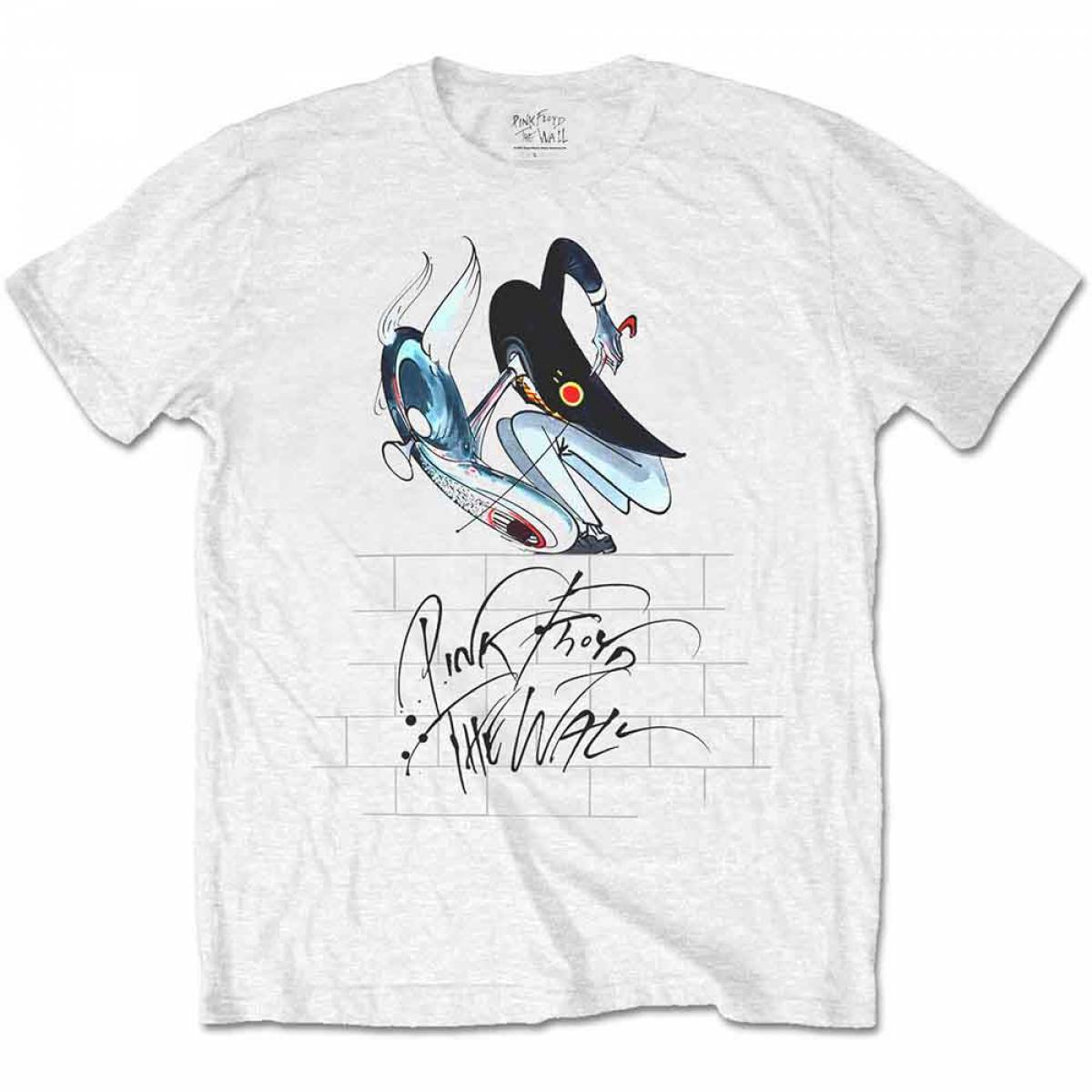 【予約商品】PINK FLOYD バンドTシャツ ユニセックス: The Wall Teacher (White) - WHITE