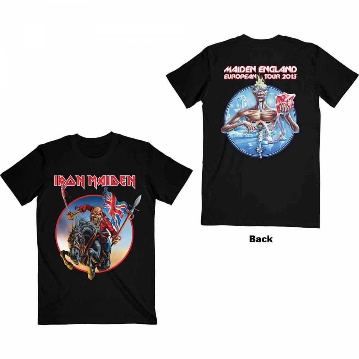【予約商品】IRON MAIDEN バンドTシャツ ユニセックス: Euro Tour (Back Print) - BLACK
