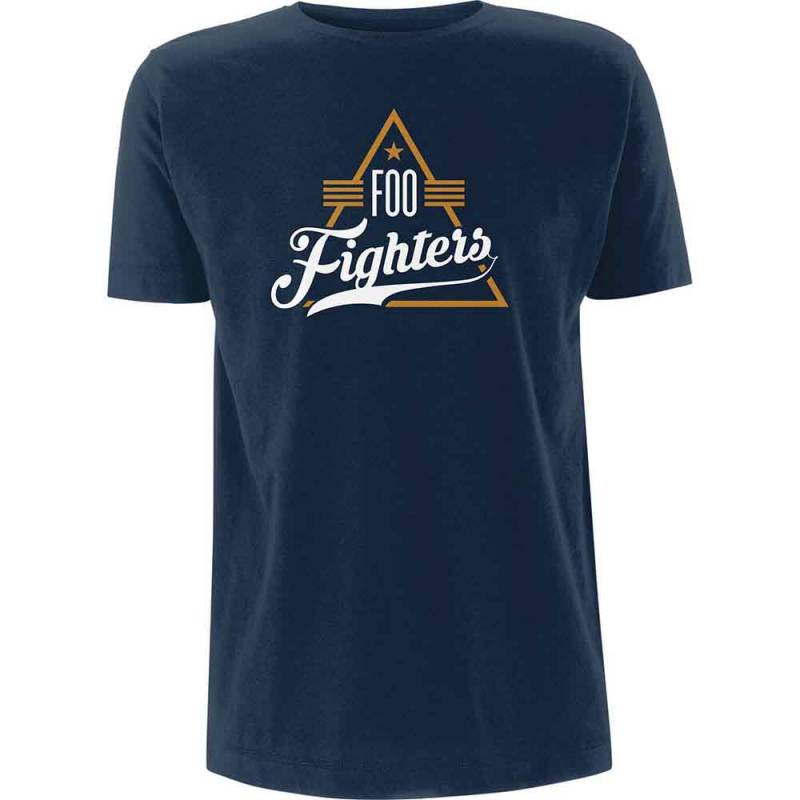【予約商品】FOO FIGHTERS バンドTシャツ ユニセックス: Triangle (Navy Blue) - NAVY BLUE