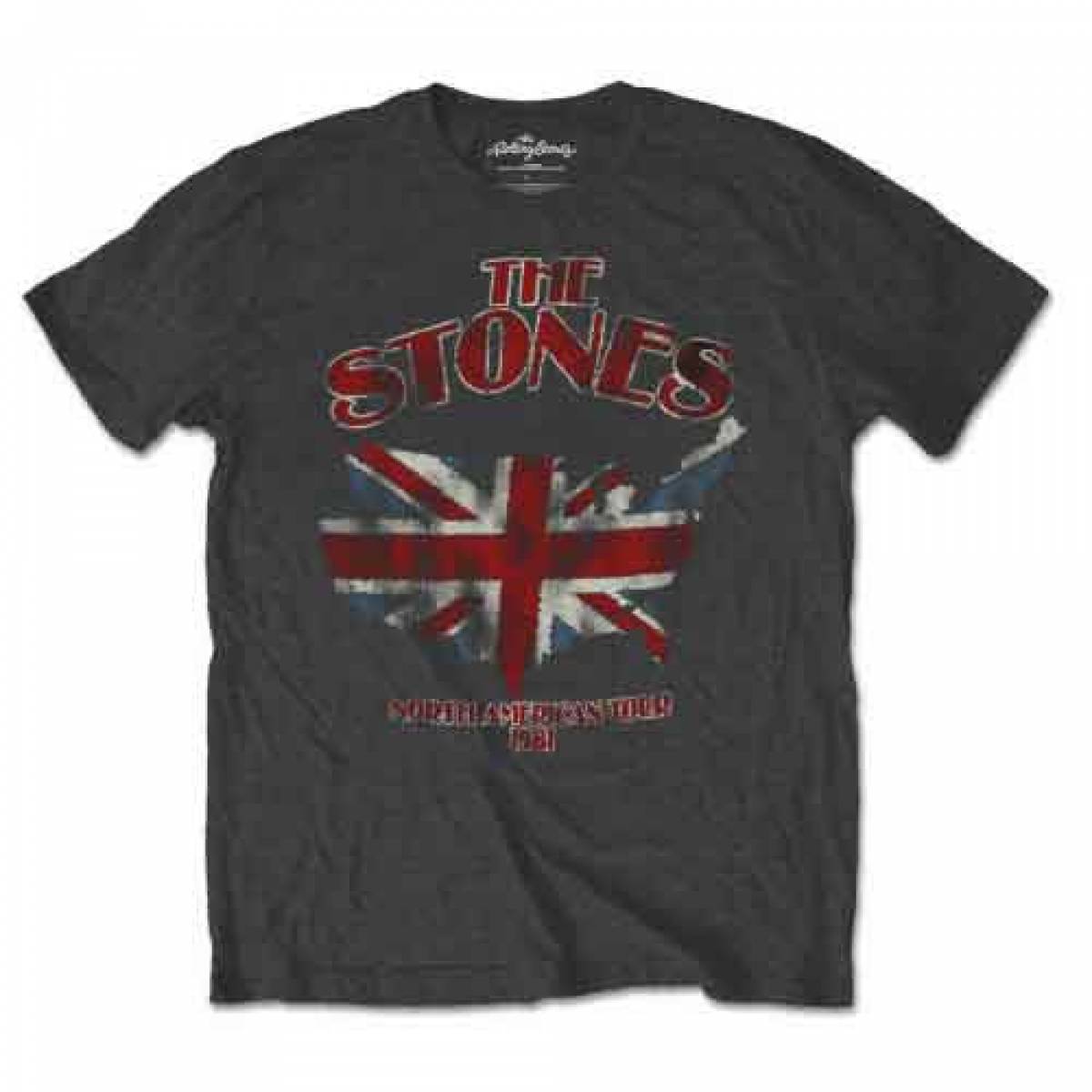 【予約商品】THE ROLLING STONES バンドTシャツ ユニセックス: Union Jack US Map - CHARCOAL GREY