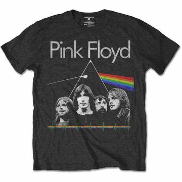 【予約商品】PINK FLOYD バンドTシャツ ユニセックス: Dark Side of the Moon Band & Pulse (Charcoal Grey) - CHARCOAL GREY