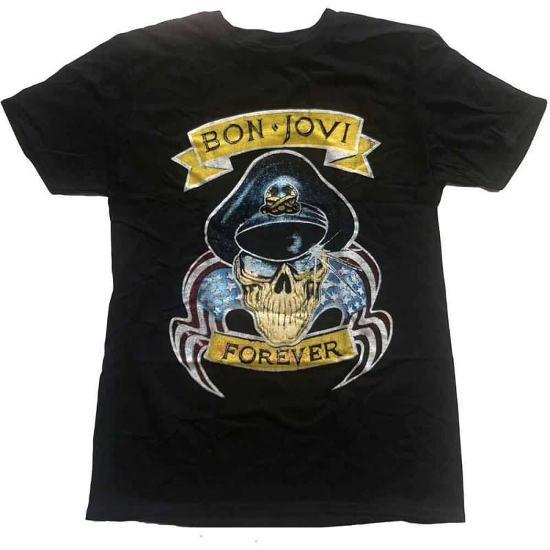 【予約商品】BON JOVI バンドTシャツ ユニセックス: Forever (Black)
