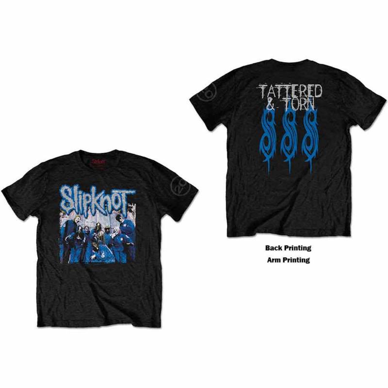【予約商品】SLIPKNOT バンドTシャツ ユニセックス: 20th Anniversary Tattered & Torn (Black) (Back Print)