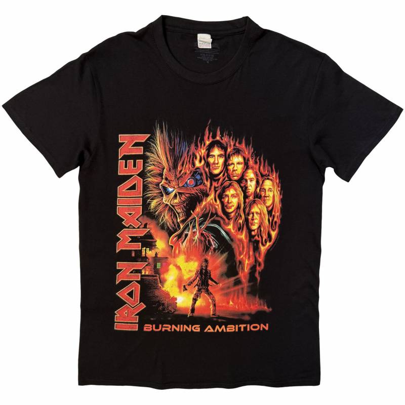 【予約商品】IRON MAIDEN バンドTシャツ ユニセックス: Burning Ambition (Black)