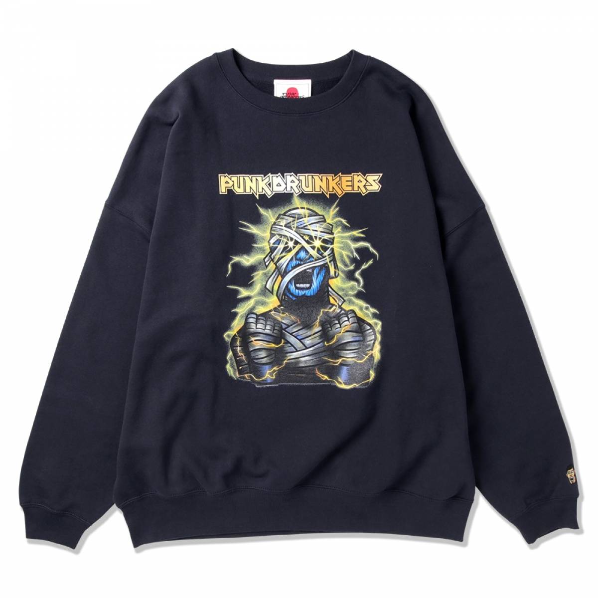 【予約商品】PUNK DRUNKERS (パンクドランカーズ) 電撃ミイライツBIGトレーナー - NAVY