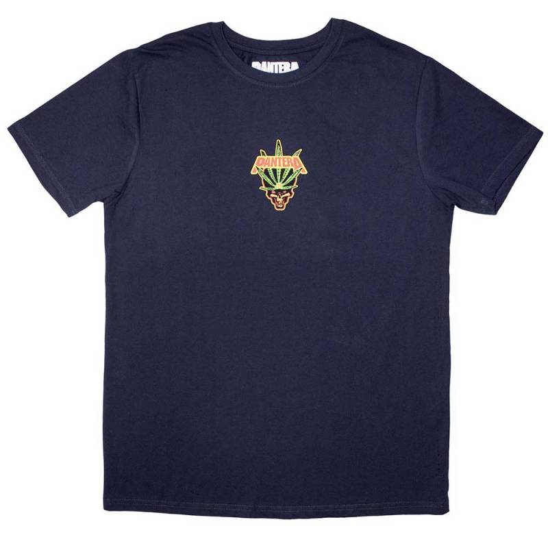 【予約商品】PANTERA バンドTシャツ ユニセックス: Mini Leaf Skull (Navy Blue)