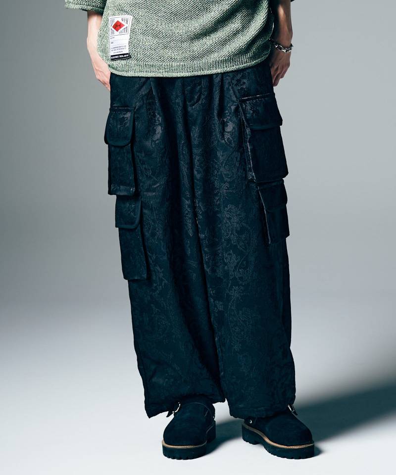 【予約商品】glamb(グラム) Paisley Cargo Pants / ペイズリーカーゴパンツ - Black