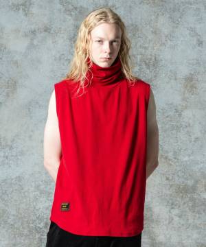 【予約商品】glamb(グラム)GB0325/CS20 : Turtle Neck Tank Top / タートルネックタンクトップ - Red