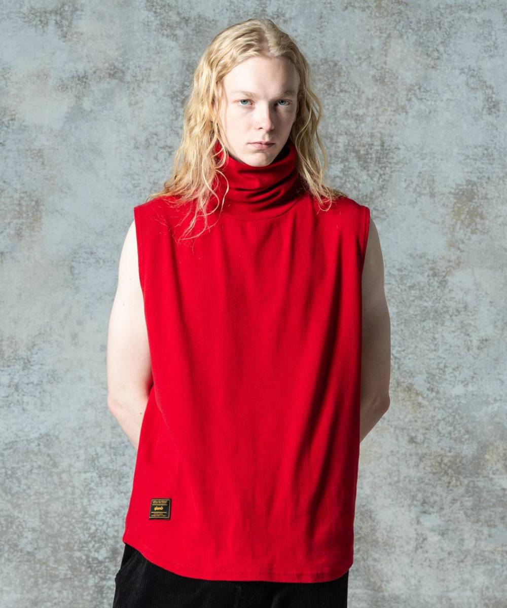 【予約商品】glamb(グラム)GB0325/CS20 : Turtle Neck Tank Top / タートルネックタンクトップ - Red