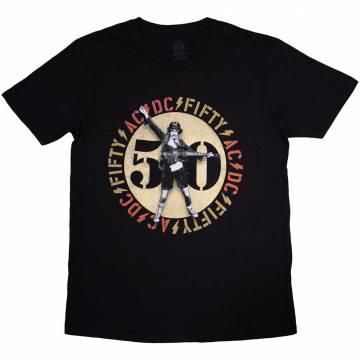 【予約商品】AC/DC バンドTシャツ ユニセックス: Gold Emblem (Black) - BLACK