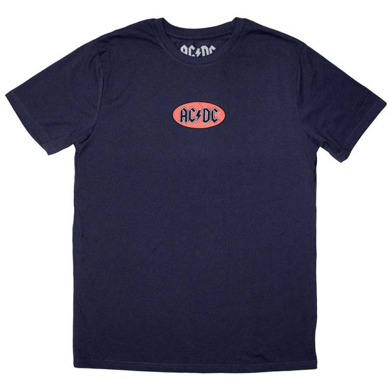【予約商品】AC/DC バンドTシャツ ユニセックス: Mini Oval Logo (Navy Blue) - NAVY BLUE