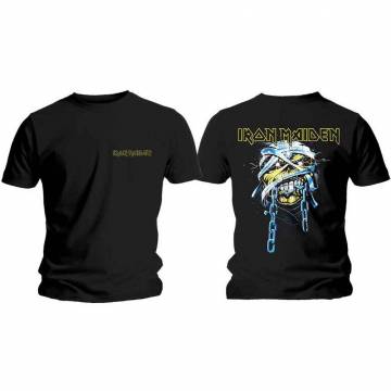 【予約商品】IRON MAIDEN バンドTシャツ ユニセックス: Powerslave Head & Logo (Back Print) - BLACK