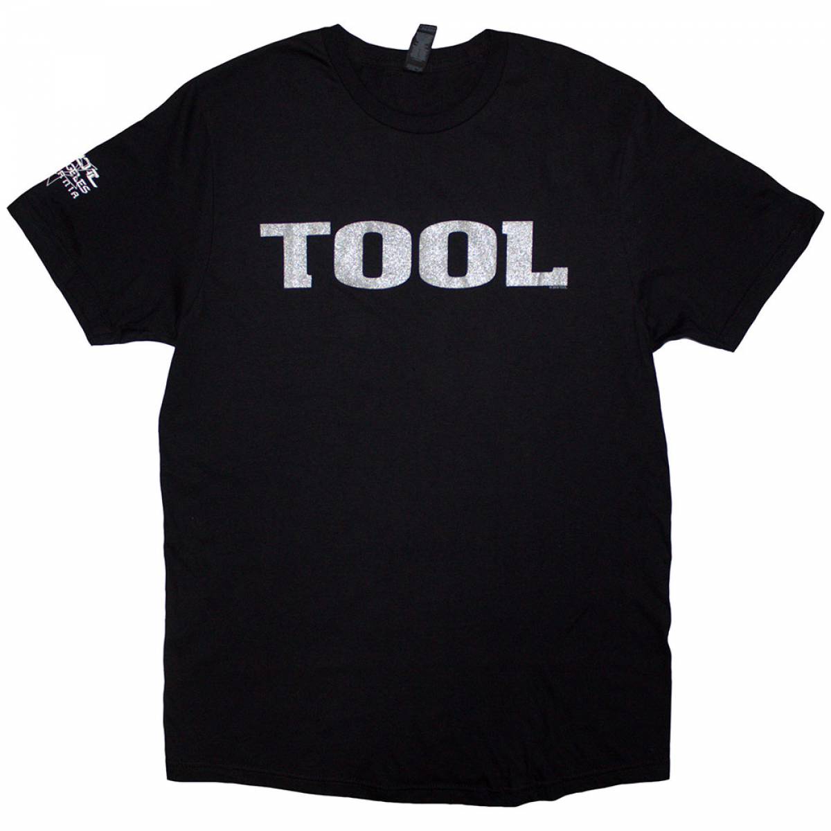 【予約商品】TOOL バンドTシャツ ユニセックス: Metallic Silver Logo (Black) (Sleeve Print) - BLACK